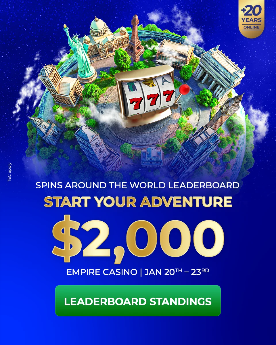 Spins Around The World Leaderboard Start Your Adventure $2,000